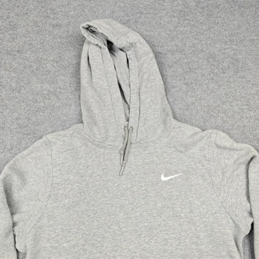 Nike Hoodie Mens Small Gray Fleece Pullover‎ Hooded Lined Pockets Embroidered